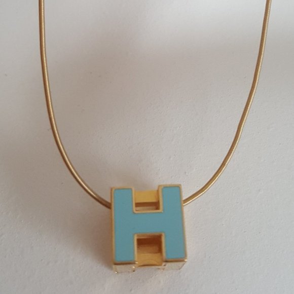 Hermes Gold-tone Pop H pendant necklace